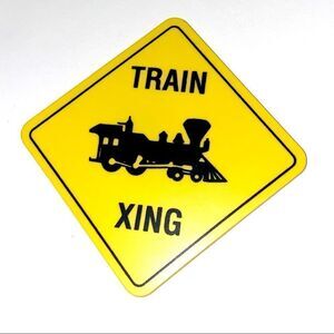 train xing magnet train crossing sign kids boys toy decor